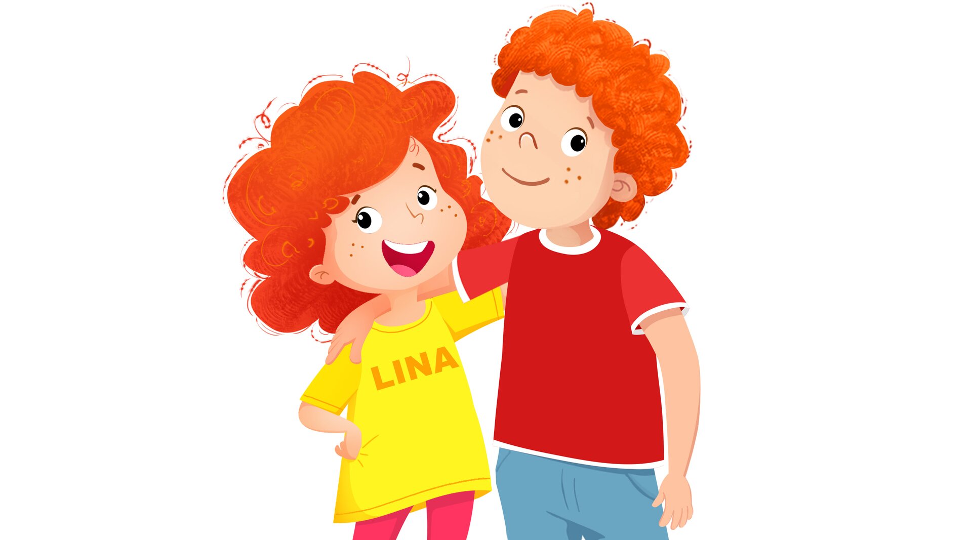 Na ilustracji znajduje się brat i siostra.