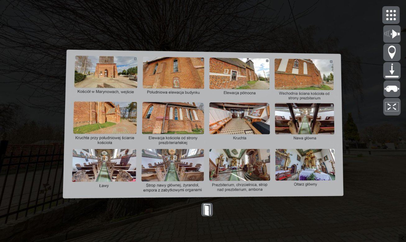 Przykładowy wygląd rozwiniętej opcji panoramy