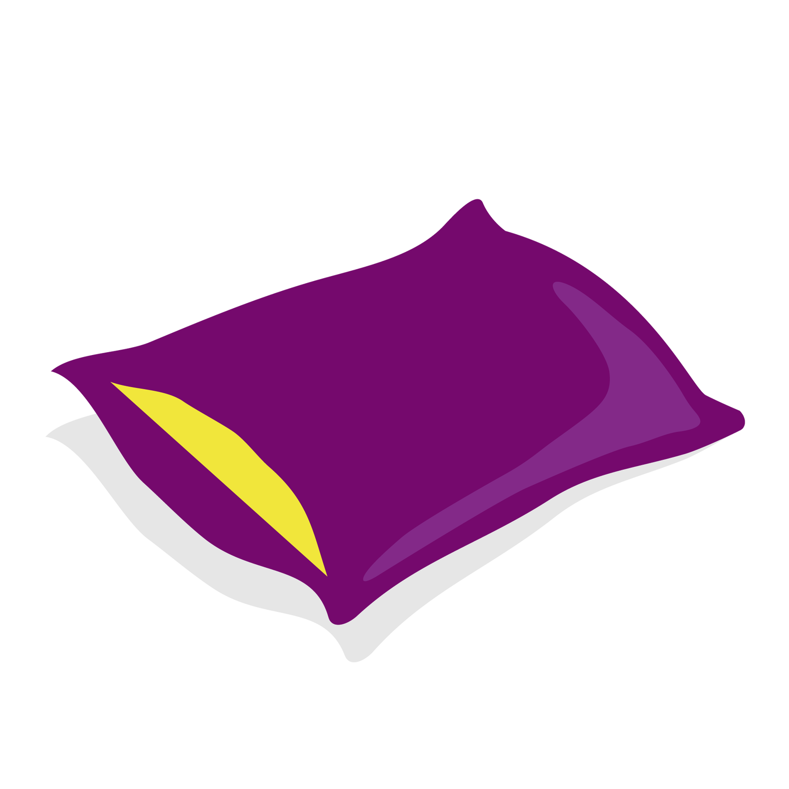 Ilustracja przedstawia poduszkę w ciemnofioletowej poszewce.