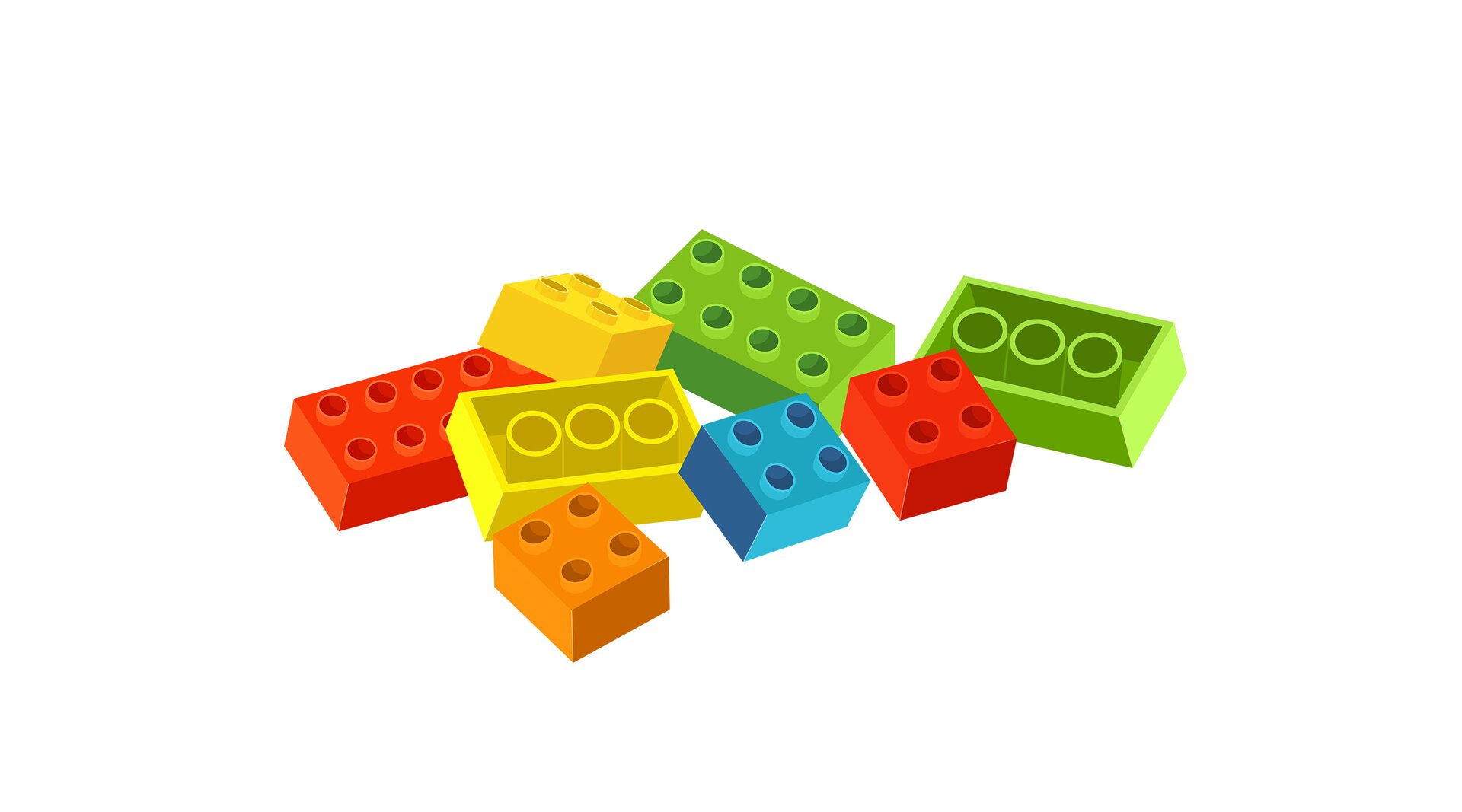 Ilustracja przedstawia klocki typu lego.