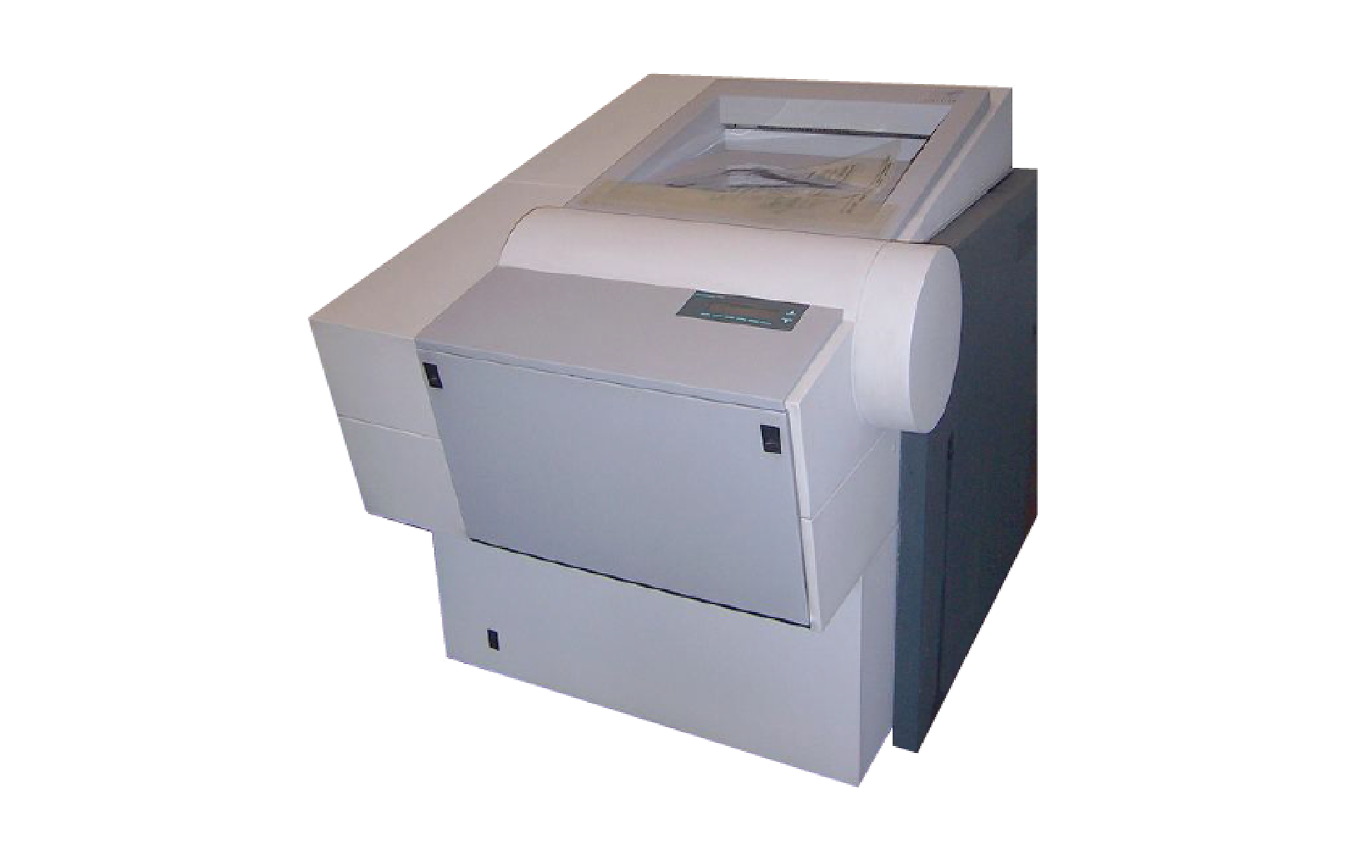 Zdjęcie przedstawia poglądowo przykładową naświetlarkę widzianą z przodu, boku i góry.