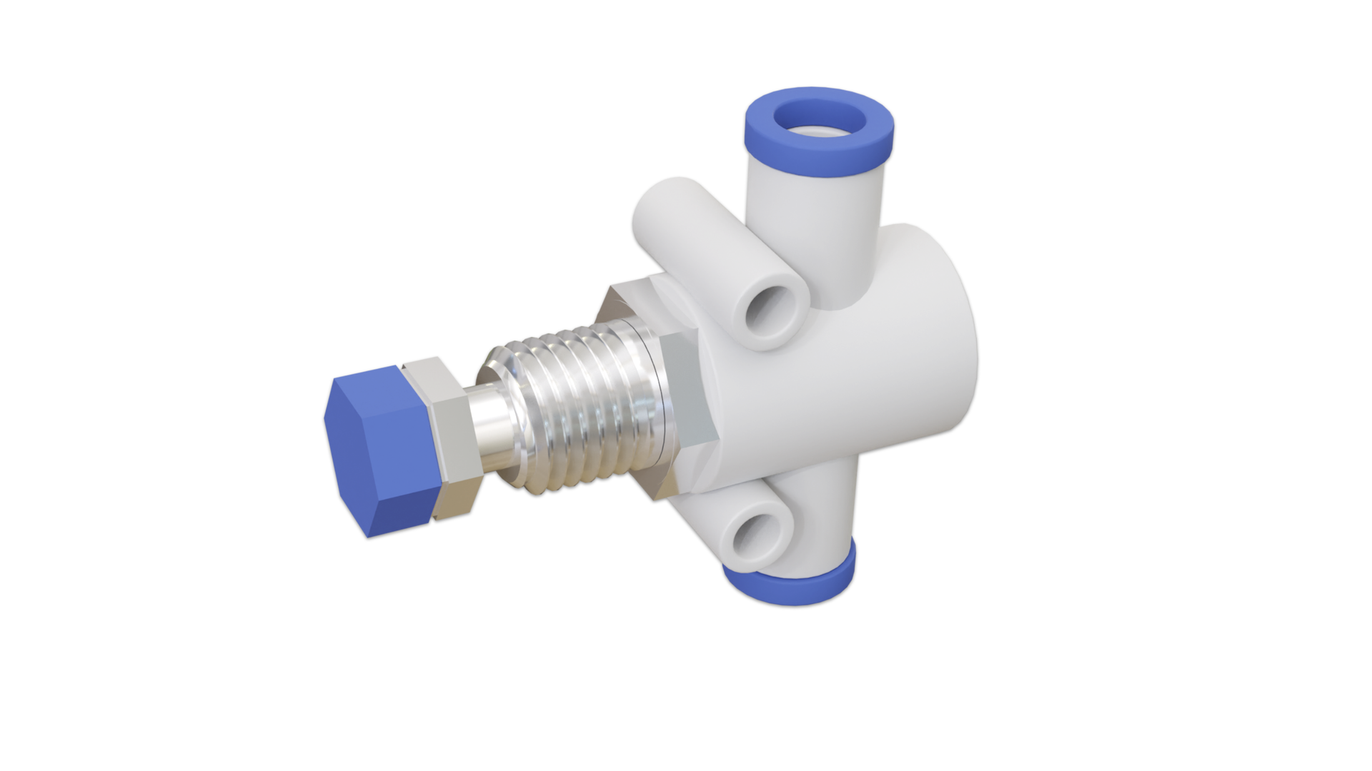 Grafika przedstawia zawór dławiąco zwrotny w postaci rurki, w połowie której znajduje się regulacja.