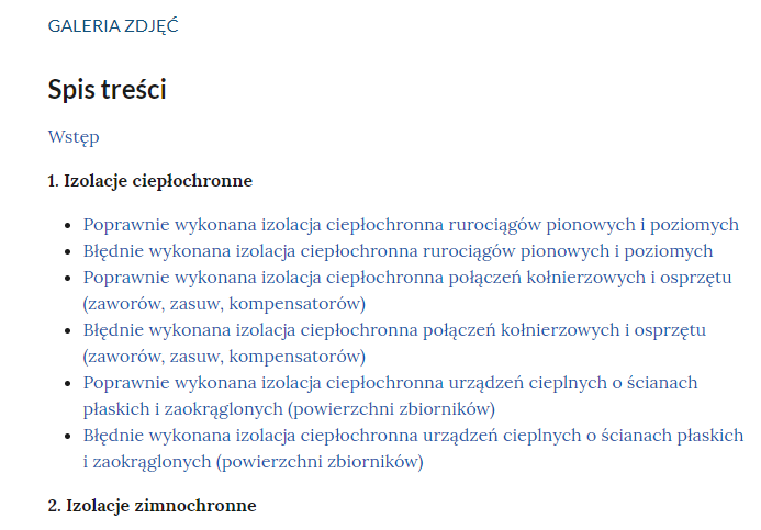 Przykładowy wygląd spisu treści