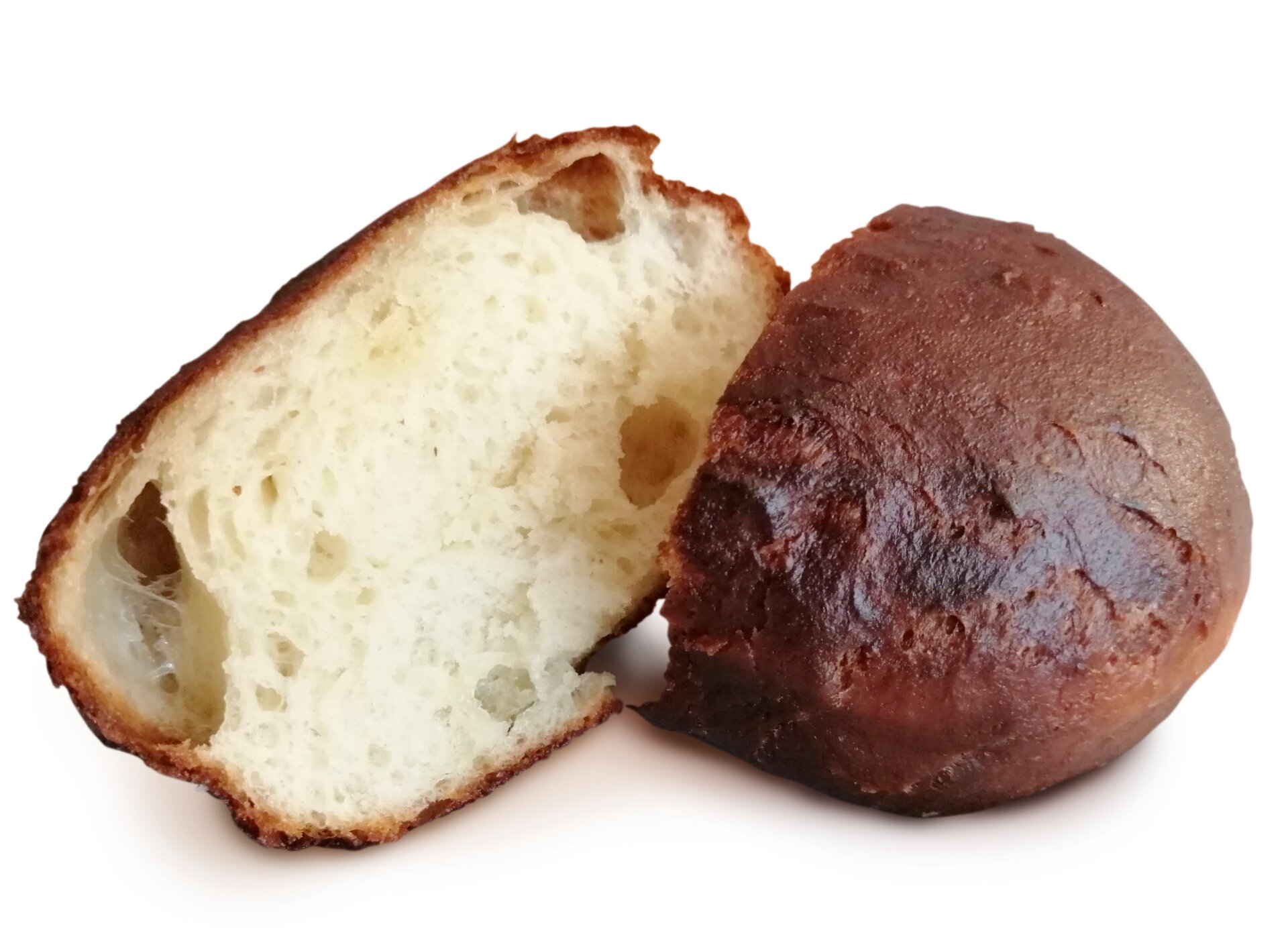 Pączki ciemne z surowym ciastem