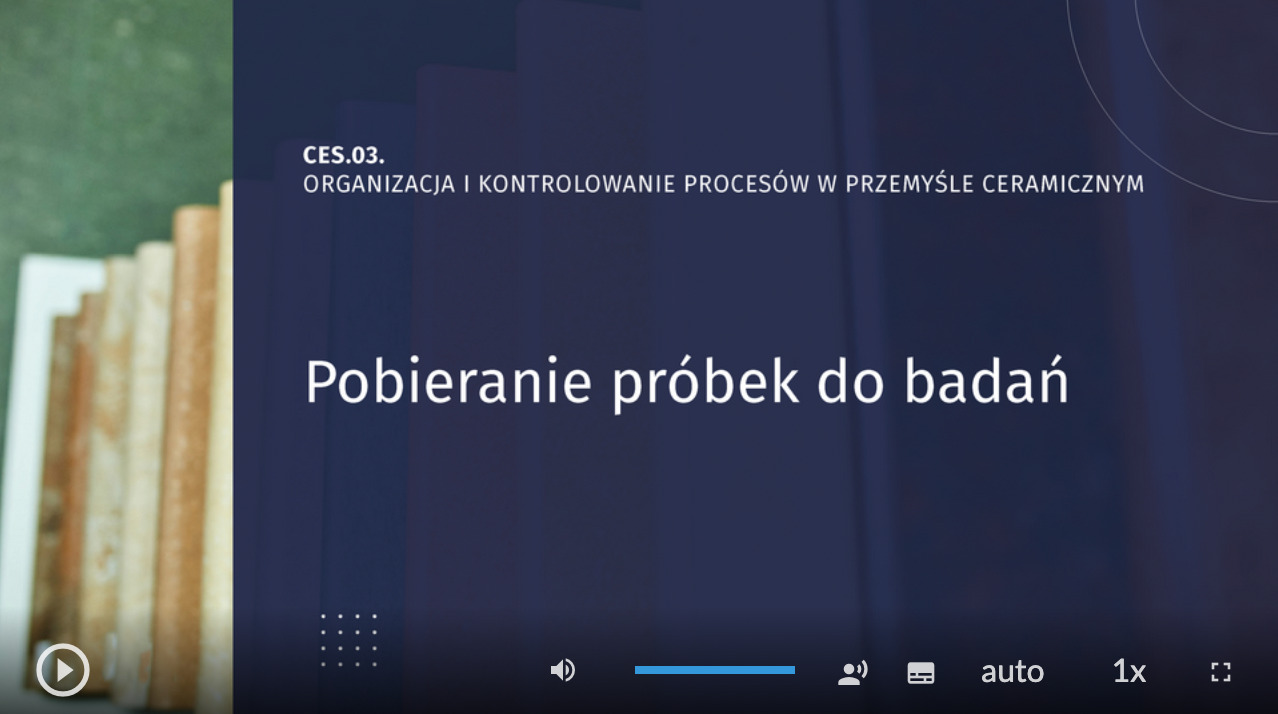 Ilustracja przedstawia zrzut ekranu z nagrania video. Film dotyczy płytek i płyt ceramicznych. Pobierania próbek i warunków odbioru.
