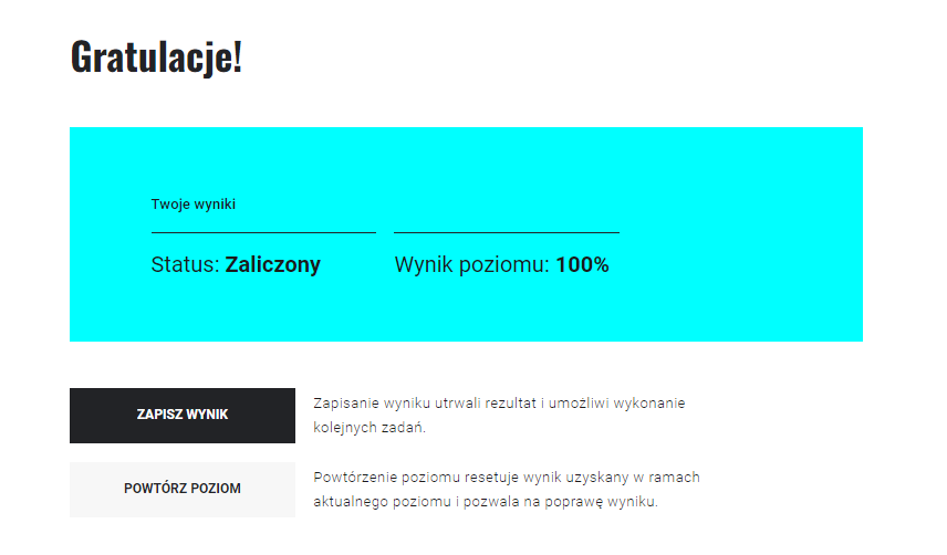 Ekran zakończenia misji