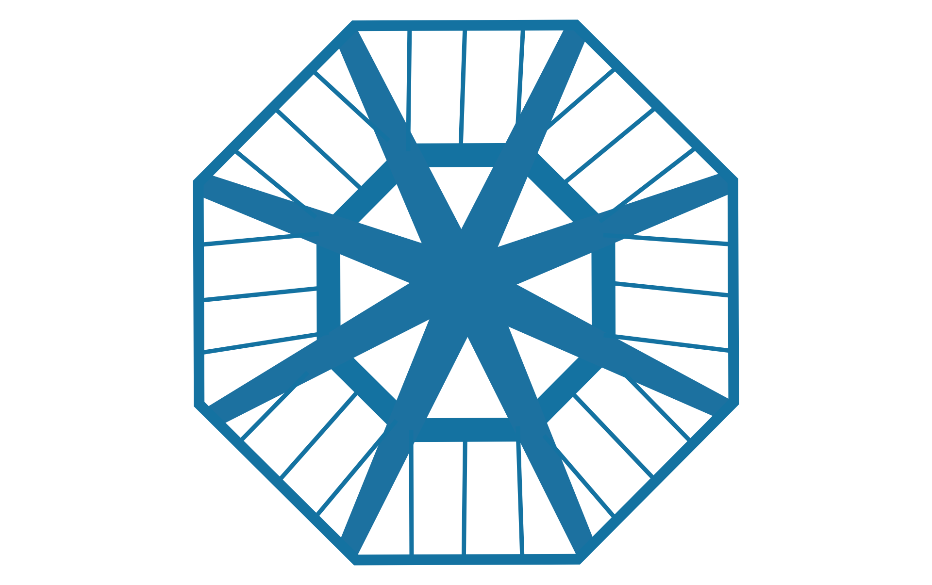 Rysunek przedstawia ośmiokąt foremny.