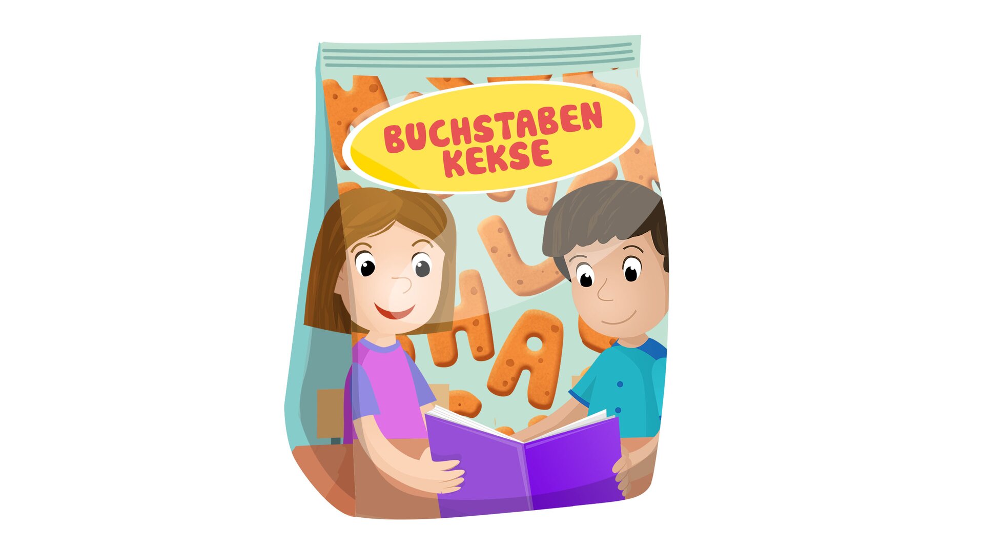 Na ilustracji znajdują się ciastka w kształcie liter.