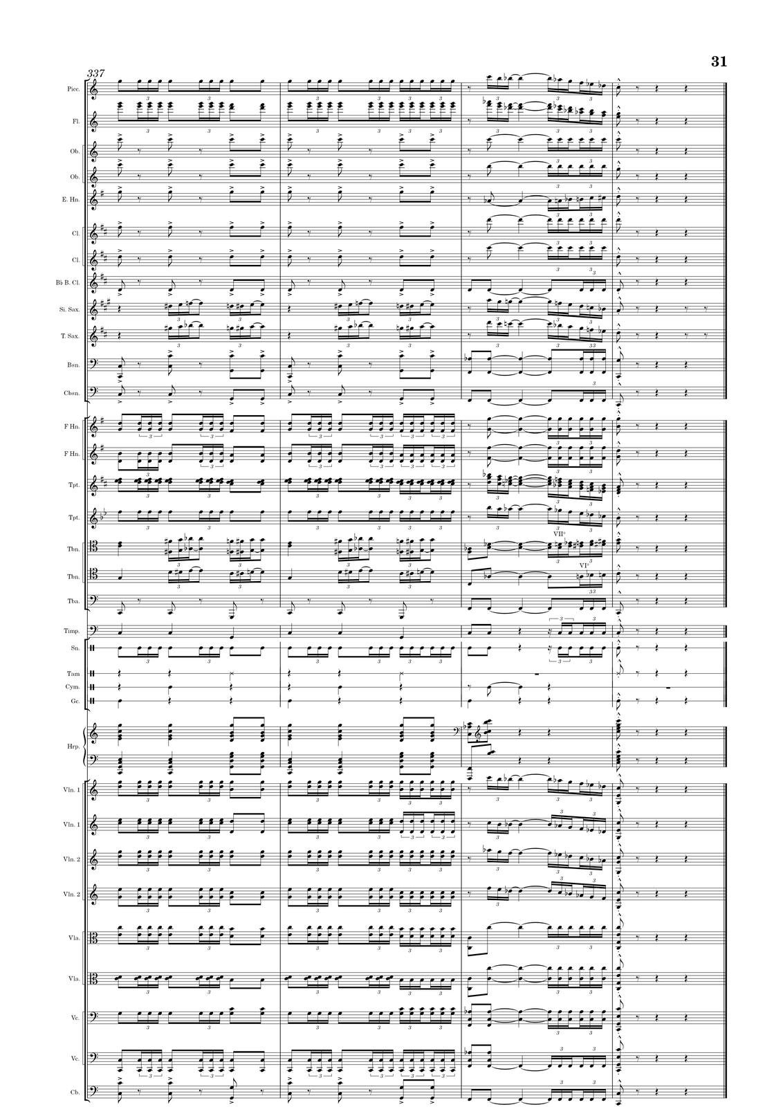 Ilustracja przedstawia stronę partytury utworu.