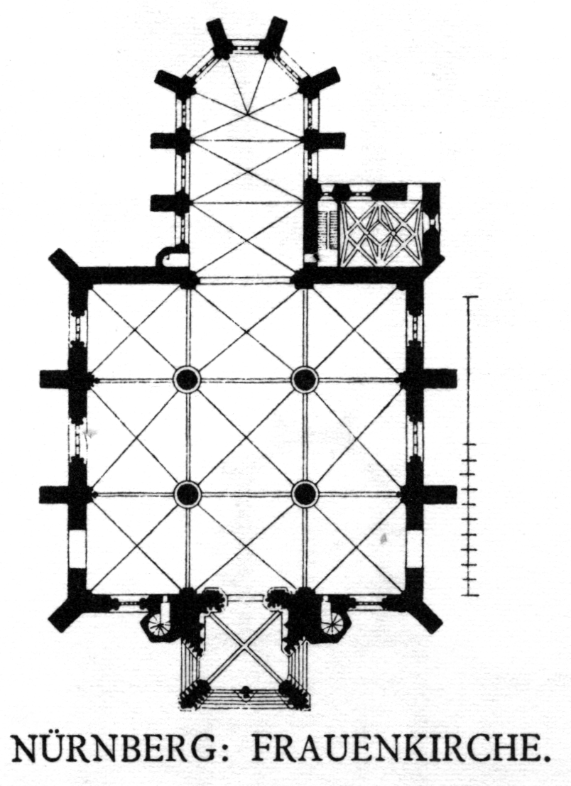 Plan kościoła Najświętszej Maryi Panny w Norymberdze.