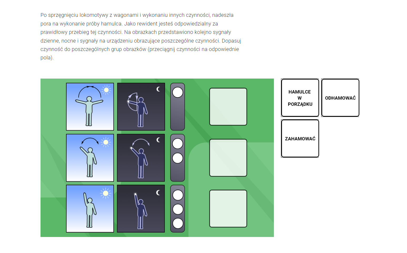 Ekran z przykładowym zadaniem