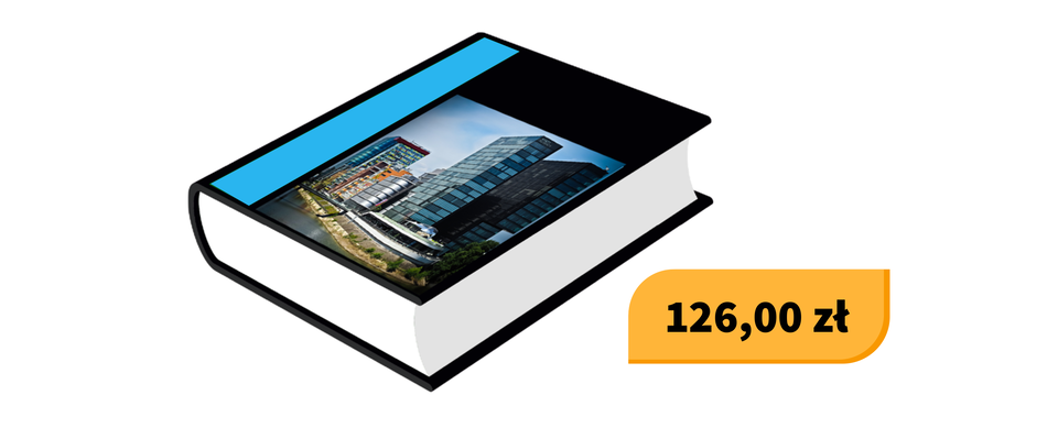 Ilustracja przedstawia książkę o cenie sto dwadzieścia sześć złotych.