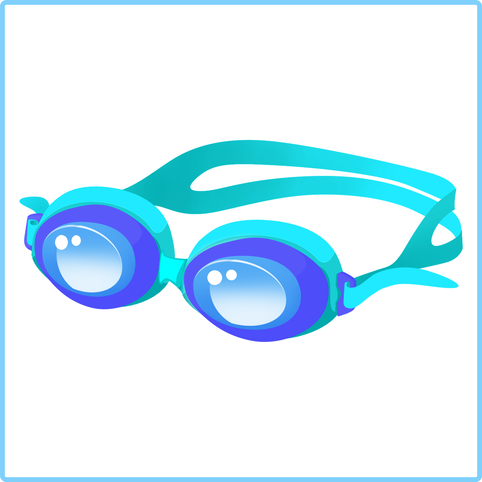 Ilustracja przedstawia okulary do pływania.