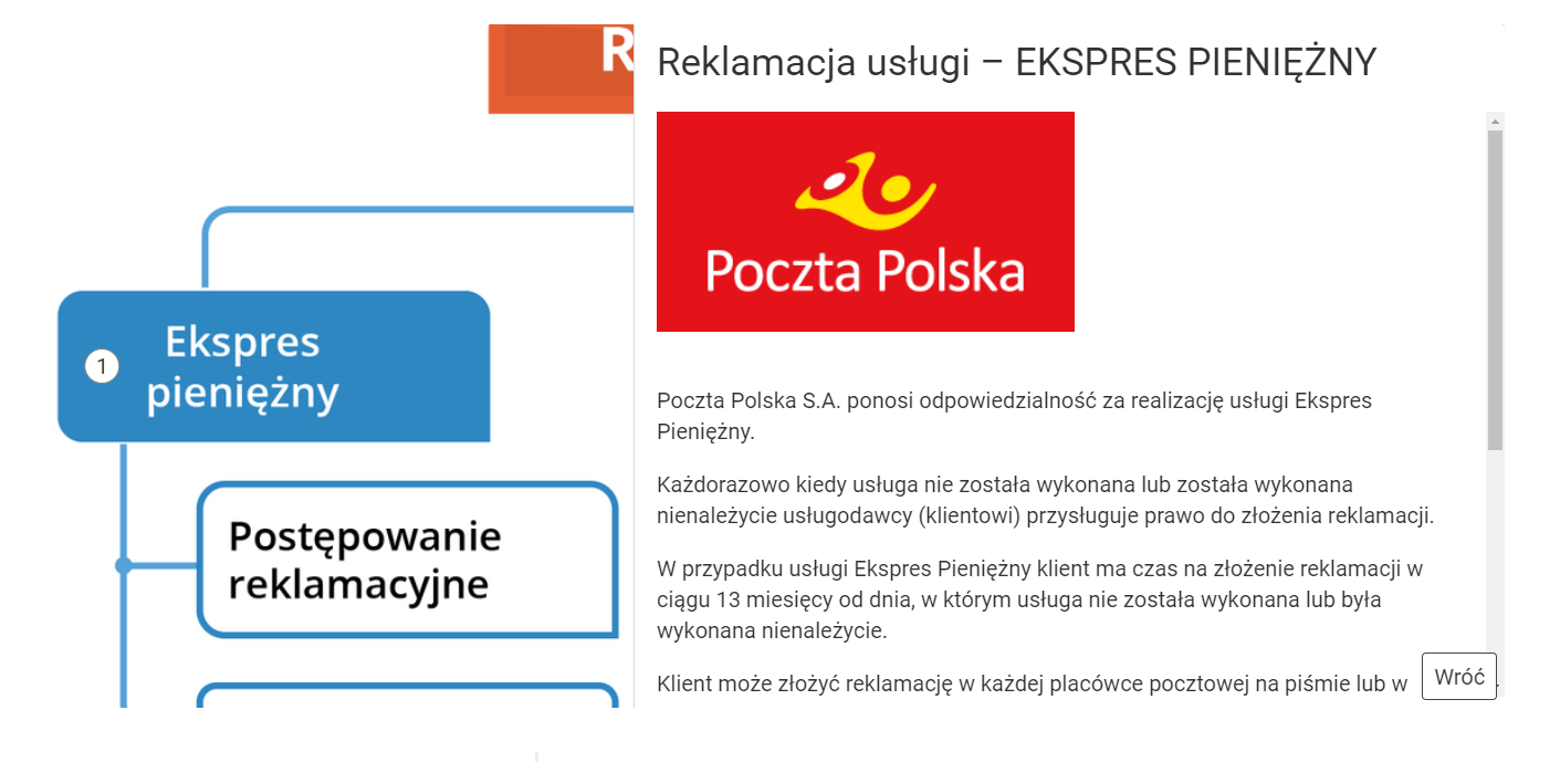 Widok ekranu po kliknięciu na znacznik