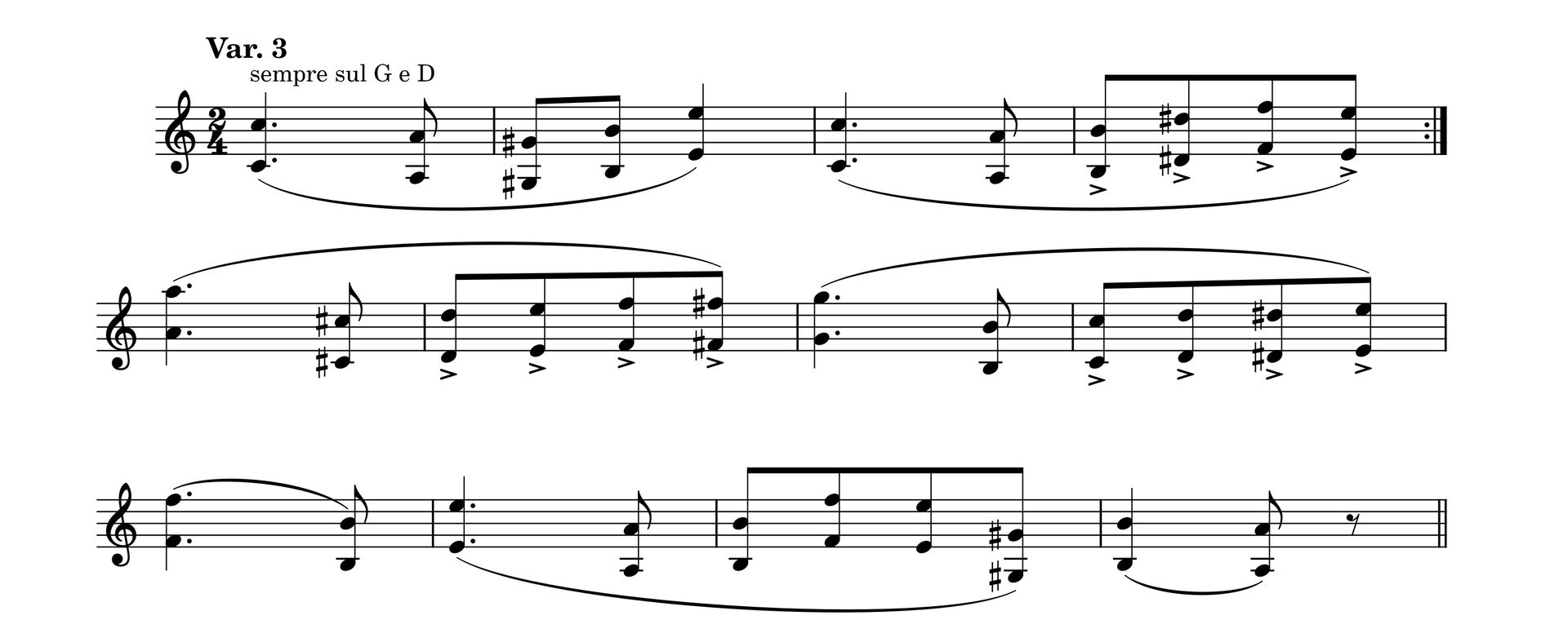 Przykład numer 4 - fragment partytury utworu do analizy.