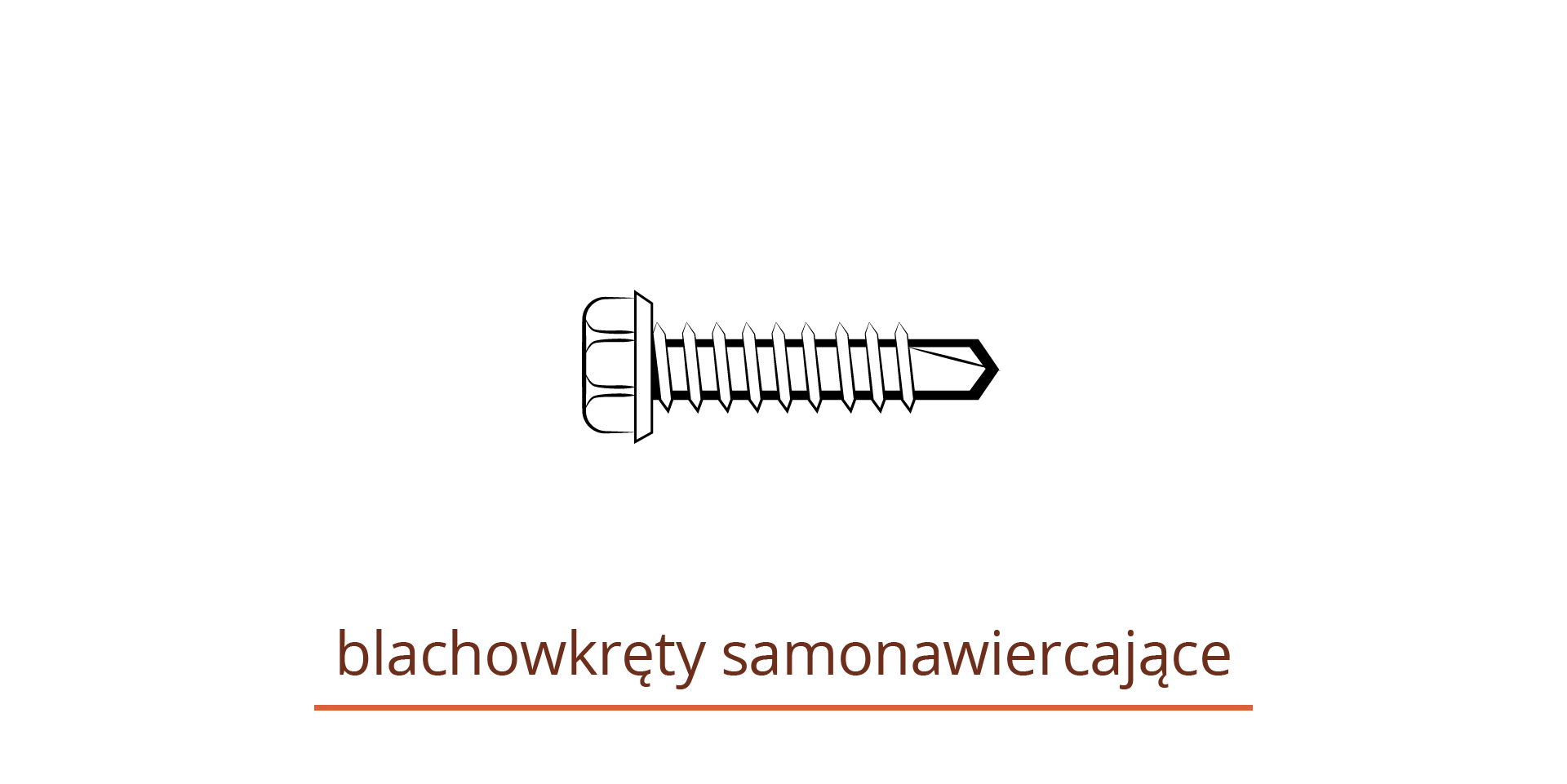 Rysunek przedstawia blachowkręt samonawiercający. Wkręt jest niewielki i zakończony półokrągłą główką.

Opisy prezentowanych na grafikach obiektów są załączone w treści.