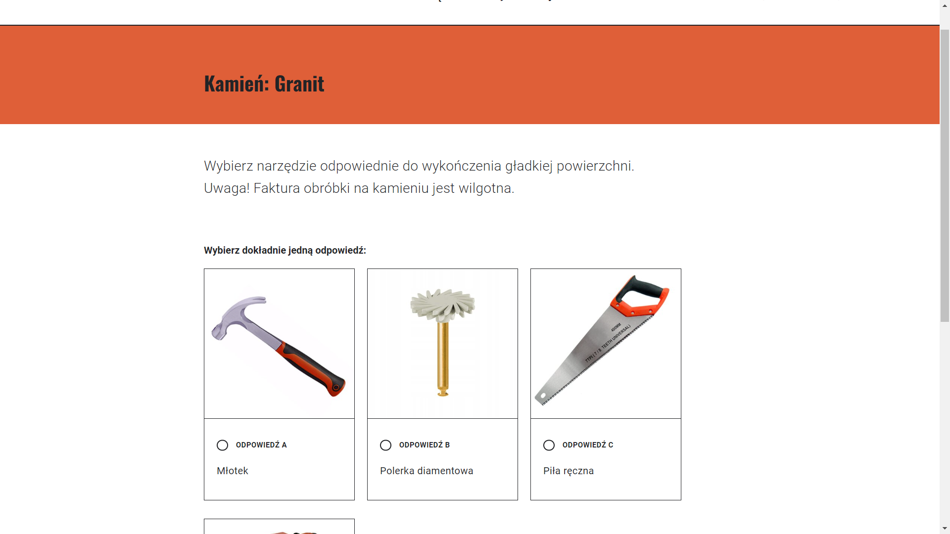 Ekran gry z zadaniem
