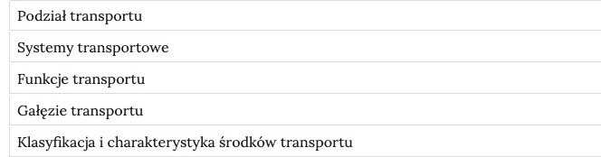 Zrzut ekranu przedstawia pięć zakładek atlasu interaktywnego. Zakładki są prostokątne i na każdej z nich znajduje się ich tytuł.