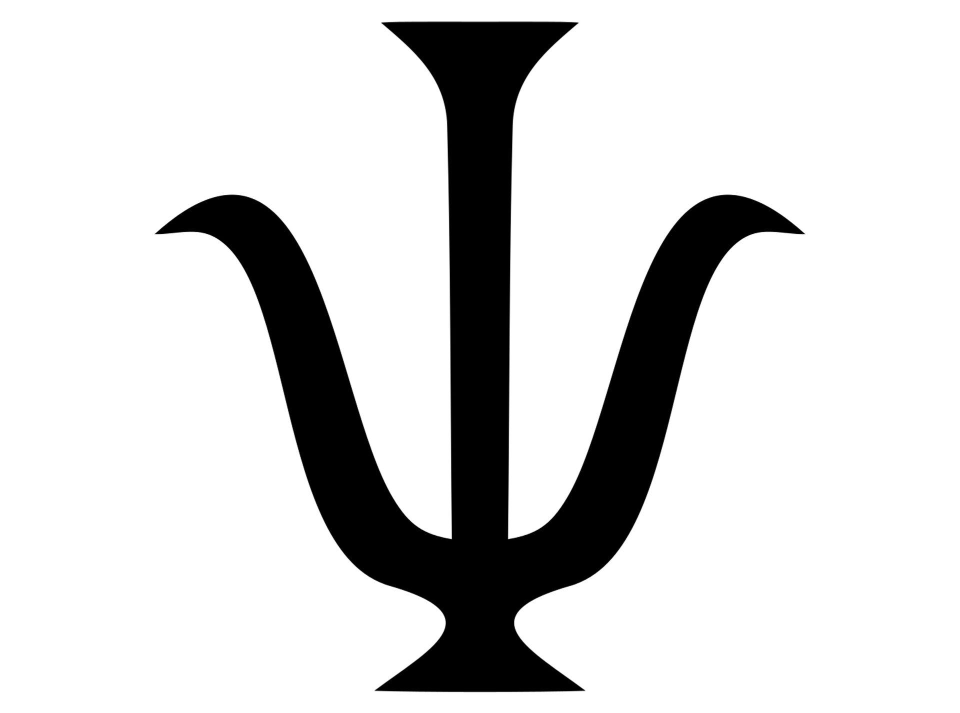 Ilustracja przedstawia grecką literę Psi. Jest to litera, która kształtem przypomina trójząb.