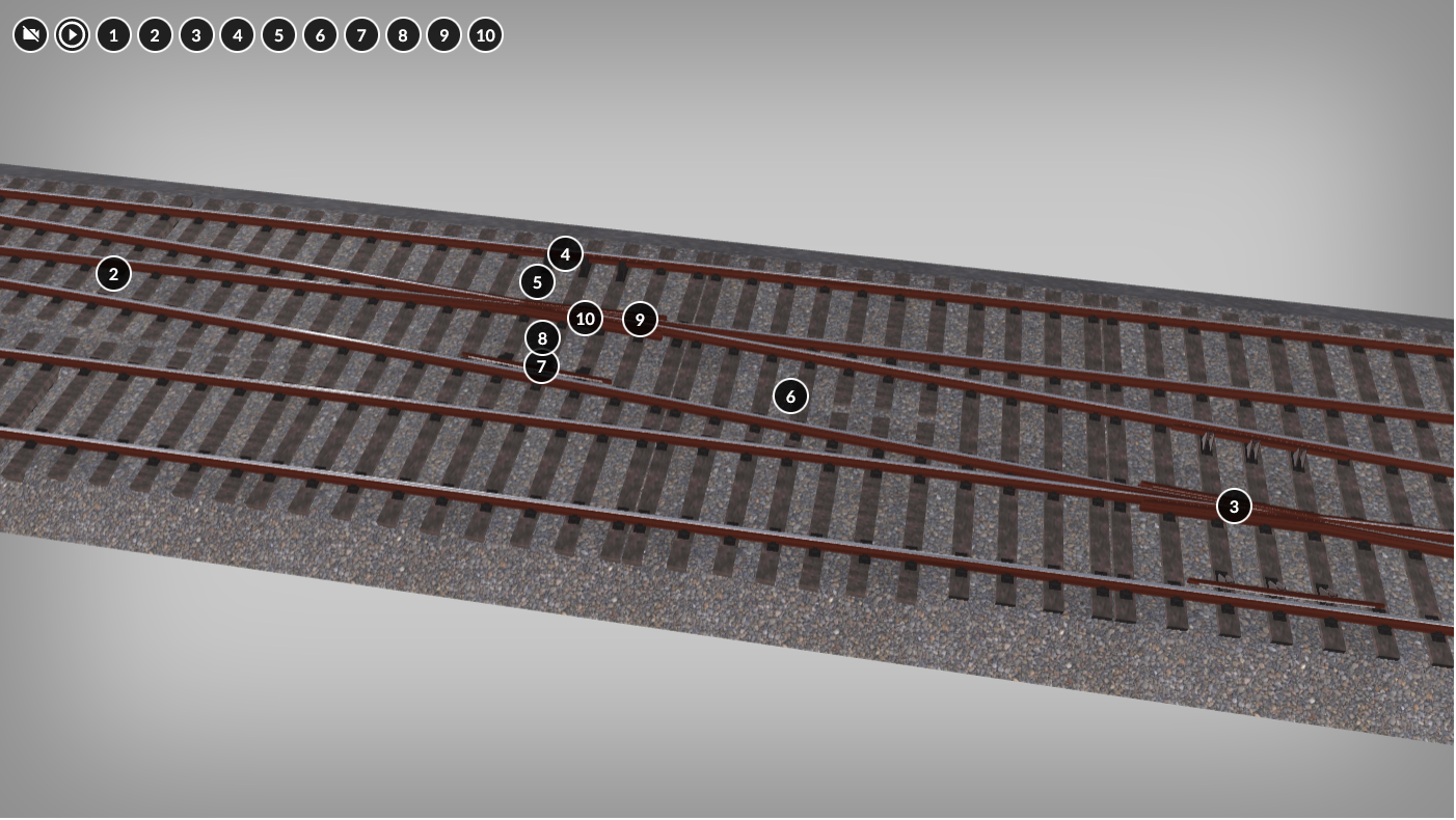 Ilustracja przedstawia przykładowy wygląd modelu 3D. Na modelu umieszczone są punkty interaktywne, po kliknięciu w które pojawia się ramka z tekstem.