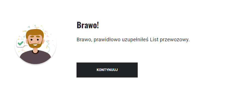 Ekran pozytywnej informacji zwrotnej