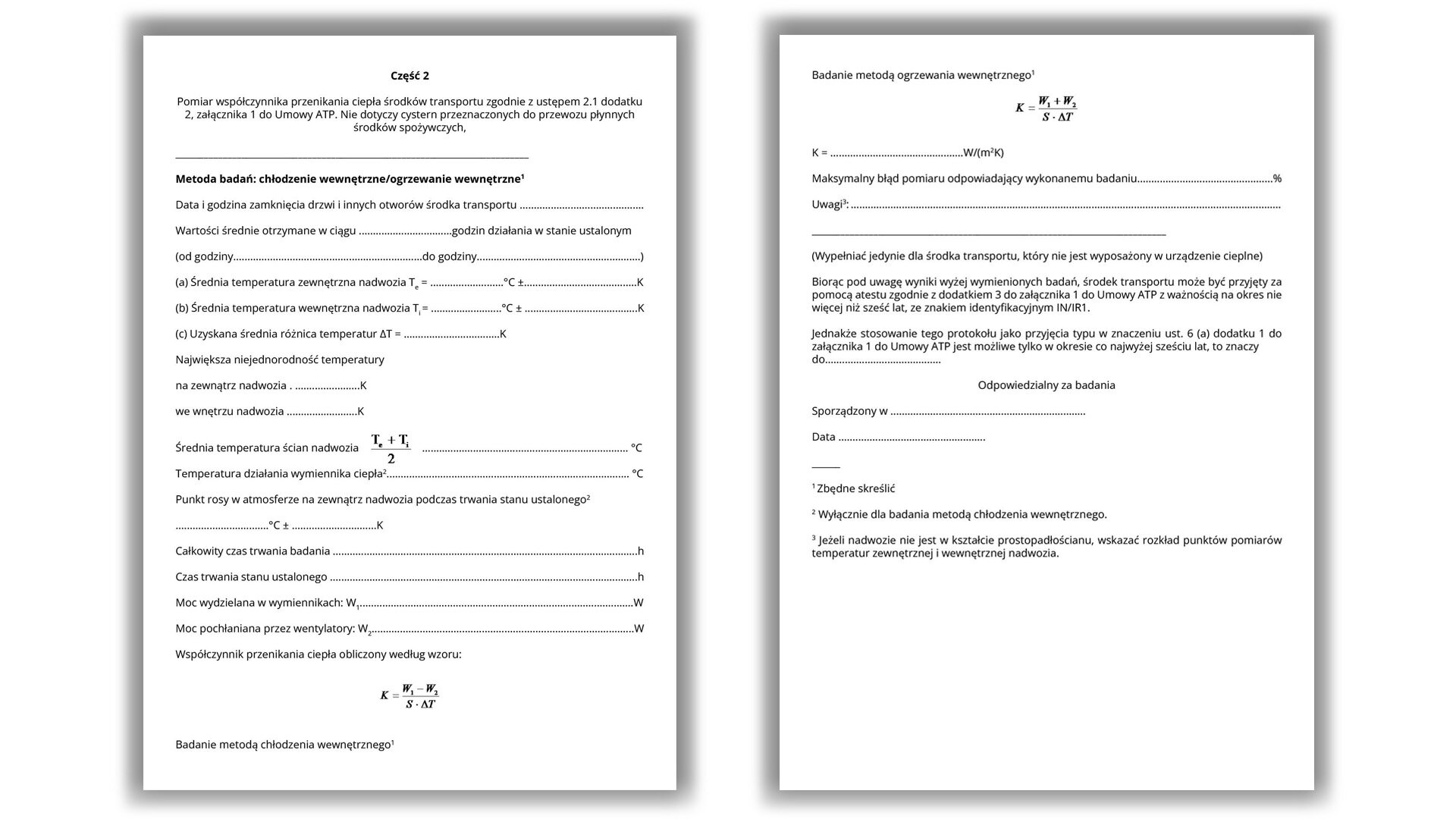 Grafika przedstawia poglądowo dokument badania technicznego środków transportu ATP - wzór nr 2A.