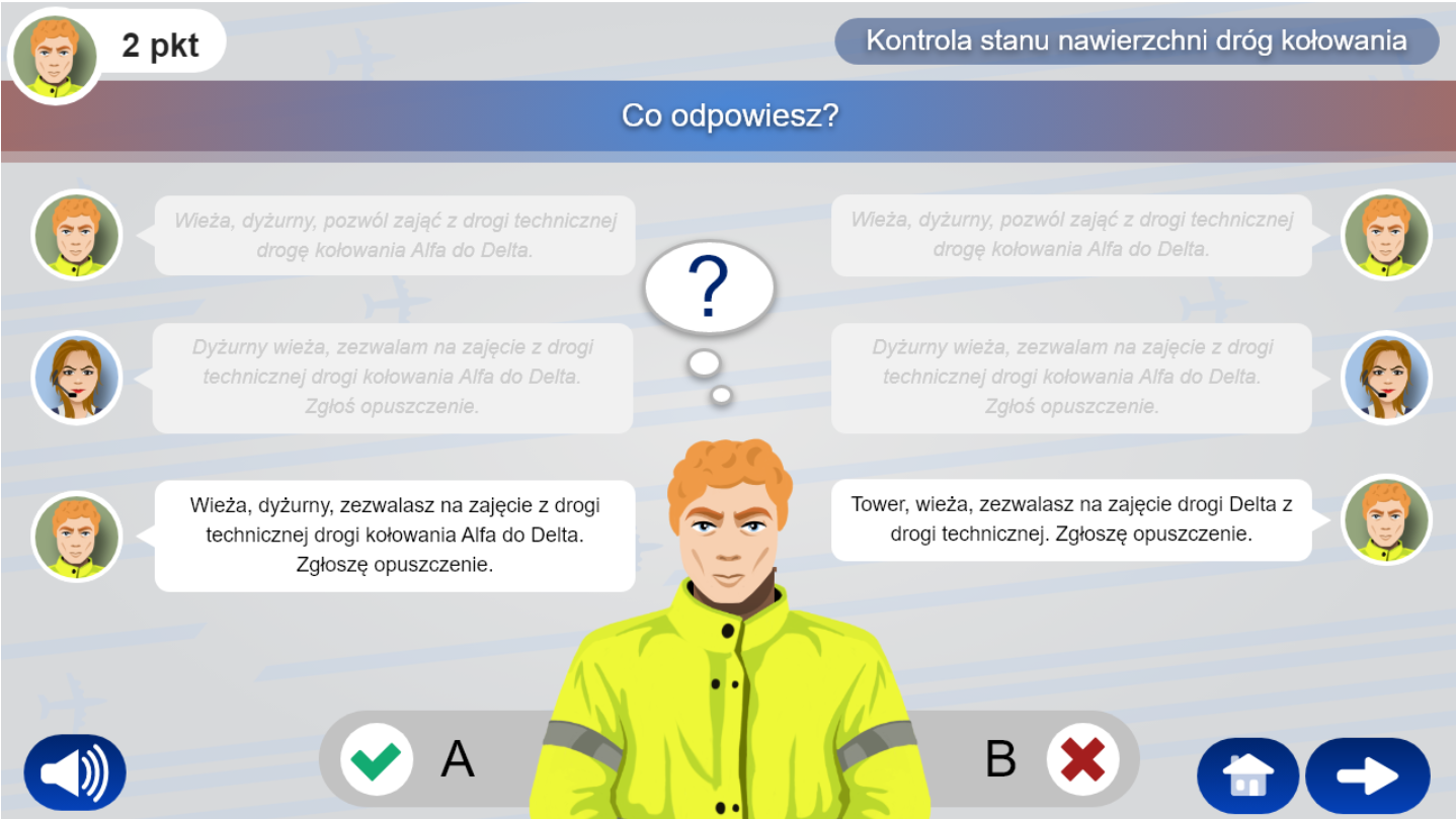 Przykład ekran zadania w grze