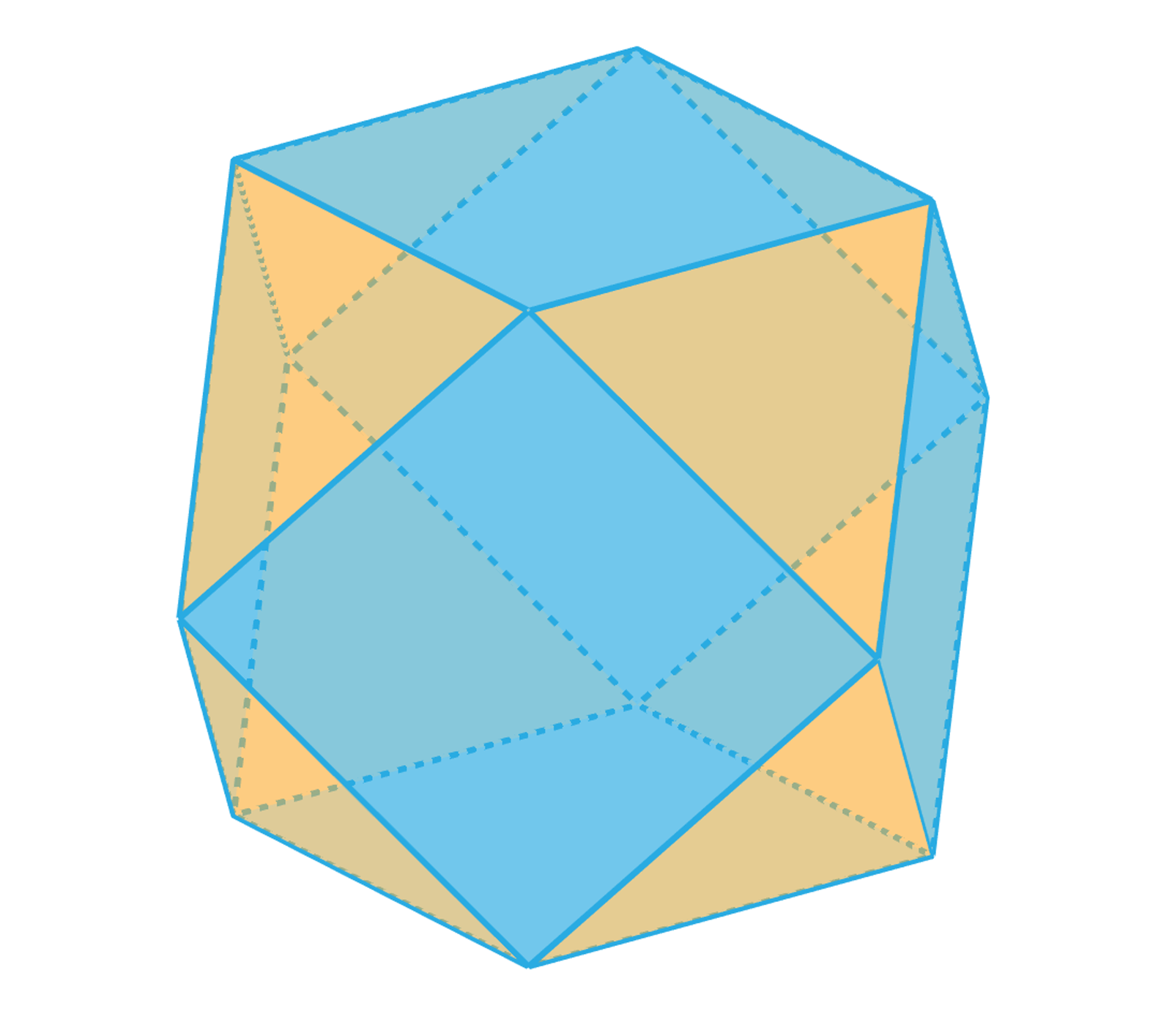Aplet przedstawia siatkę sześcio-ośmiościanu. Siatka ta składa się z sześciu kwadratów i ośmiu trójkątów równobocznych. Poniżej ilustracji znajduje się suwak, decydujący o stopniu złożenia się siatki. Zakres suwaka zawiera się od płaskiej dwuwymiarowej siatki po trzywymiarowy sześcio-ośmiościan.