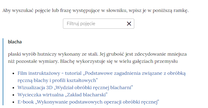 Przykładowe pojęcie ze słownika