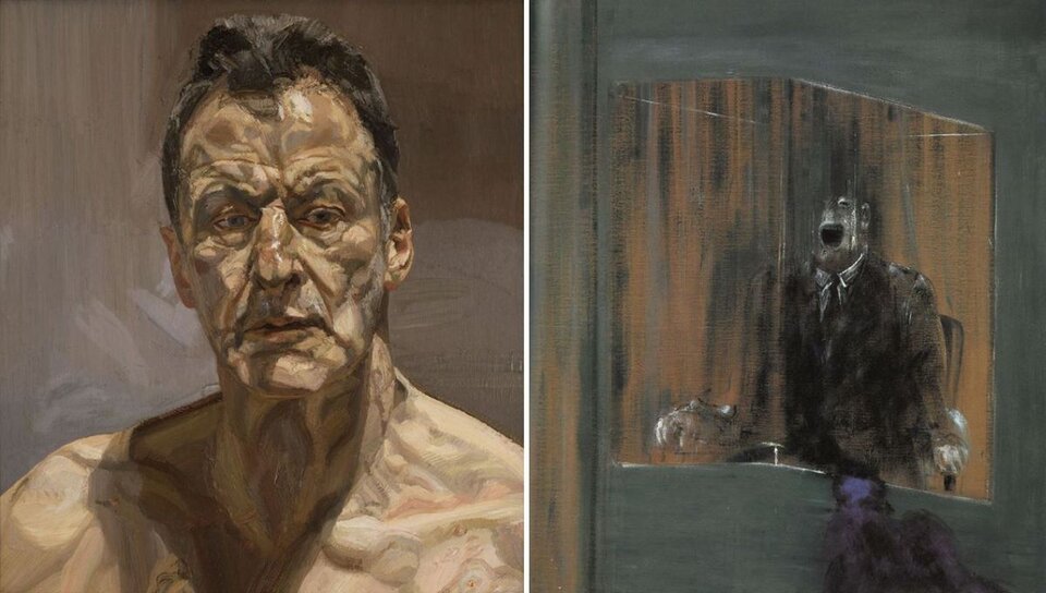 Ilustracja przedstawia obraz Francisa Bacona pt. „Studium do portretu”. Dzieło ukazuje portret krzyczącego mężczyzny w środku przezroczystej klatki . Wyrazem udręki jest kontrast między żółtym światłem , a otaczającym go cieniem. Postać ma szeroko otwarte usta. Krzyk podkreśla samotność ludzkiej egzystencji. Portret nawiązuje do obrazu Velázqueza, „Portret papieża Innocentego X”. Obraz przedstawia głowę i popiersie mężczyzny. Mężczyzna namalowany jest w sposób naturalistyczny, z dbałością o detale. Mężczyzna jest w średnim wieku, ma szczupłą i owalną twarz oraz krótkie, ciemne włosy zaczesane do góry na jeża i zakola na czole. Jego oczy nie są szeroko otwarte, a spojrzenie skierowane w bok. Nos ma średni i podłużny, usta również średnie i lekko rozchylone. Uszy mężczyzny przylegają do głowy. Jego szyja jest długa i szeroka, a ramiona muskularne. Postać namalowano za pomocą mieszanki ziemistych barw – zieleni, brązu, beżu, czerni. Zarówno twarz, jak i ramiona zostały namalowane tak, by przedstawić naturalne cienie, linie i zmarszczki na skórze. 