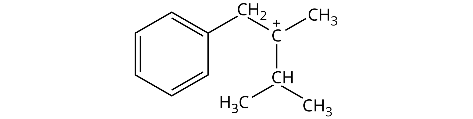 Na ilustracji jest wzór: karbokation 2-benzylo-3-metylo-2-butylowy. Grupa benzylowa to inaczej grupa metylofenylowa.