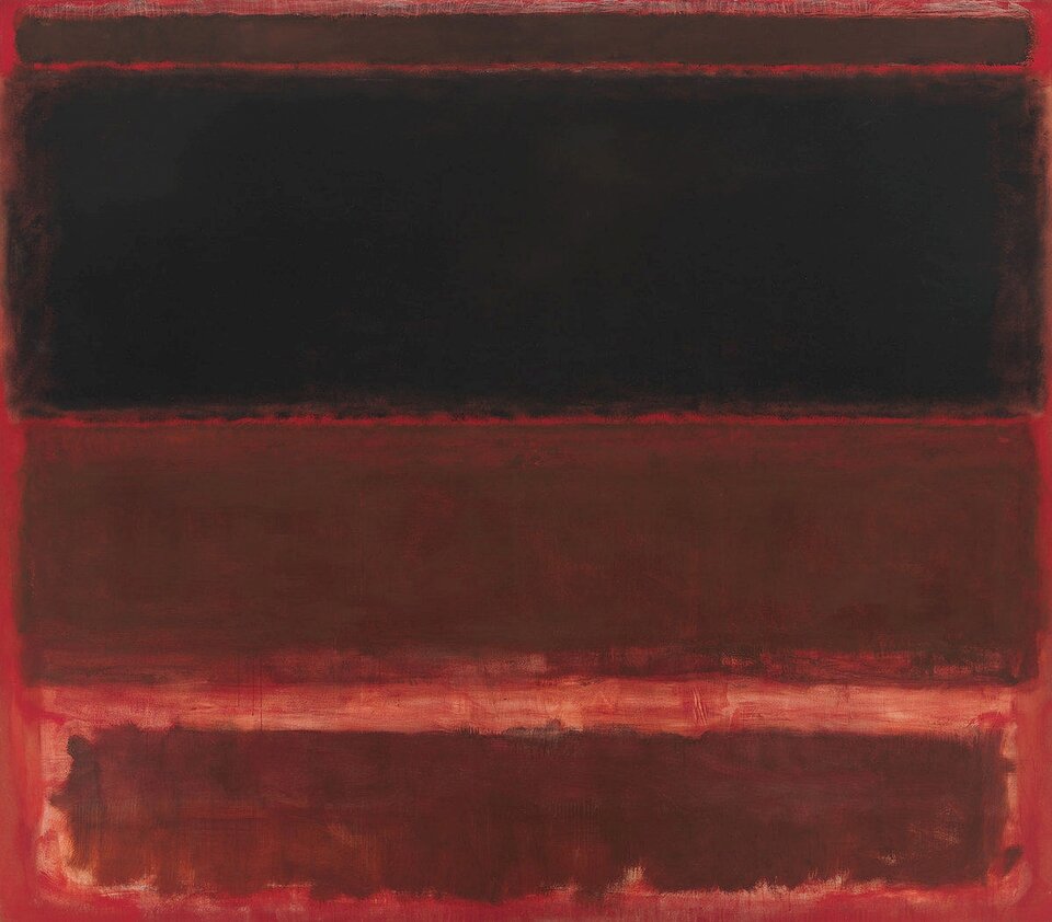 Ilustracja o kształcie kwadratu przedstawia dzieło Marka Rothko „Cztery cienie na czerwieni” autorstwa Marka Rothko. Ukazuje cztery podłużne prostokąty lezące na czerwonym tle. Krawędzie figur są nierówne i postrzępione. Największym i najciemniejszym, czarnym prostokątem jest drugi od góry. Inne namalowane zostały czerwienią z domieszką czerni. 
