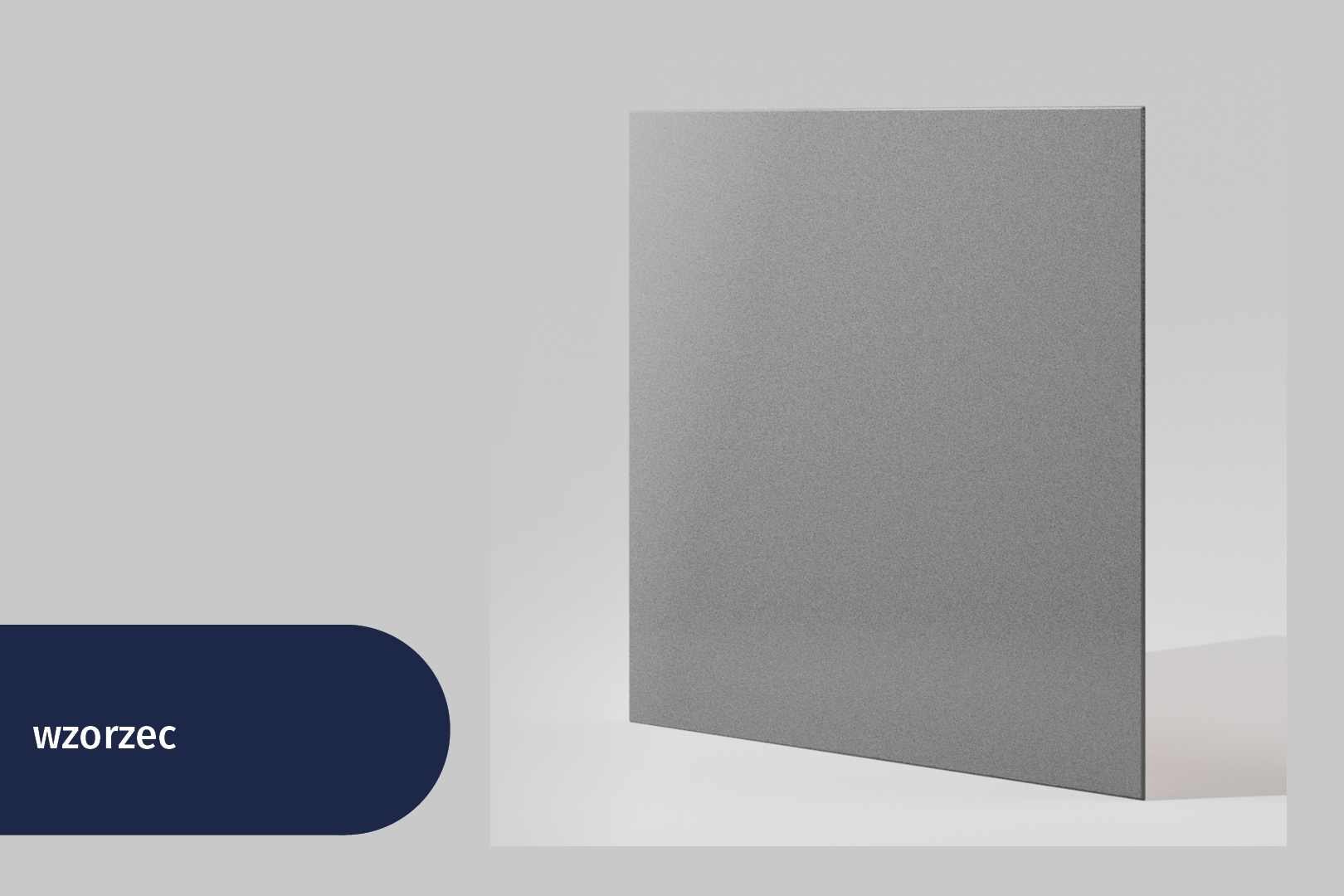 Ilustracja o tytule Wzorzec. Przedstawiana jest kwadratowa, szara płytka ceramiczna.