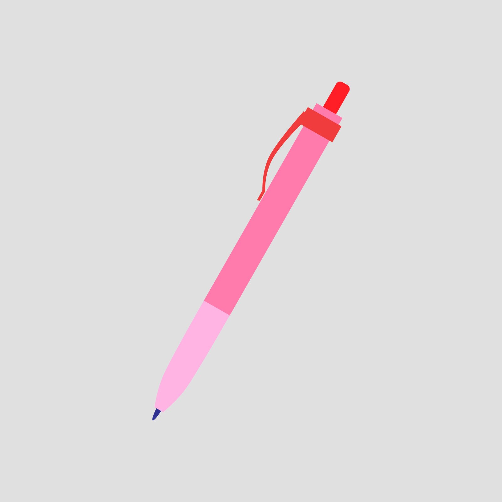Ilustracja różowy długopis.
