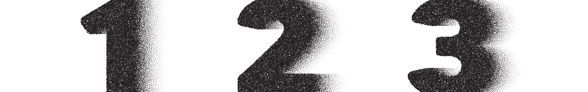 Ilustracja przedstawia czarne cyfry 1, 2, 3 na białym tle. 