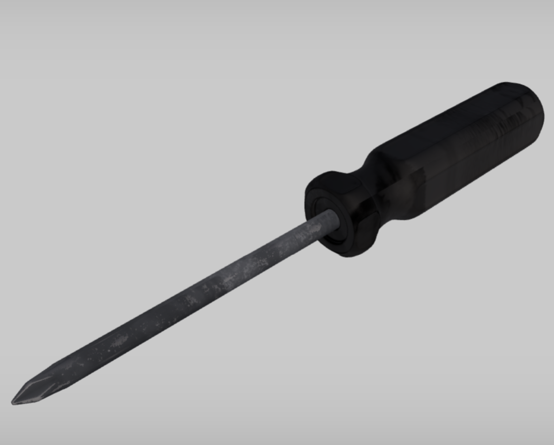 Na zdjęciu widoczne jest proste narzędzie do wkręcania. Posiada ono rękojeść i długi, walcowaty, ostro zakończony grot.