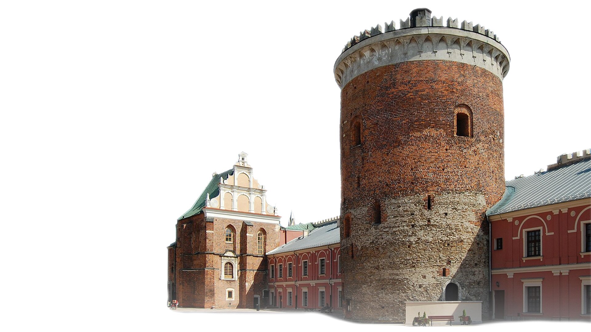 Na zdjęciu znajduje się zabytkowa murowana baszta jako przykładowa atrakcja turystyczna.