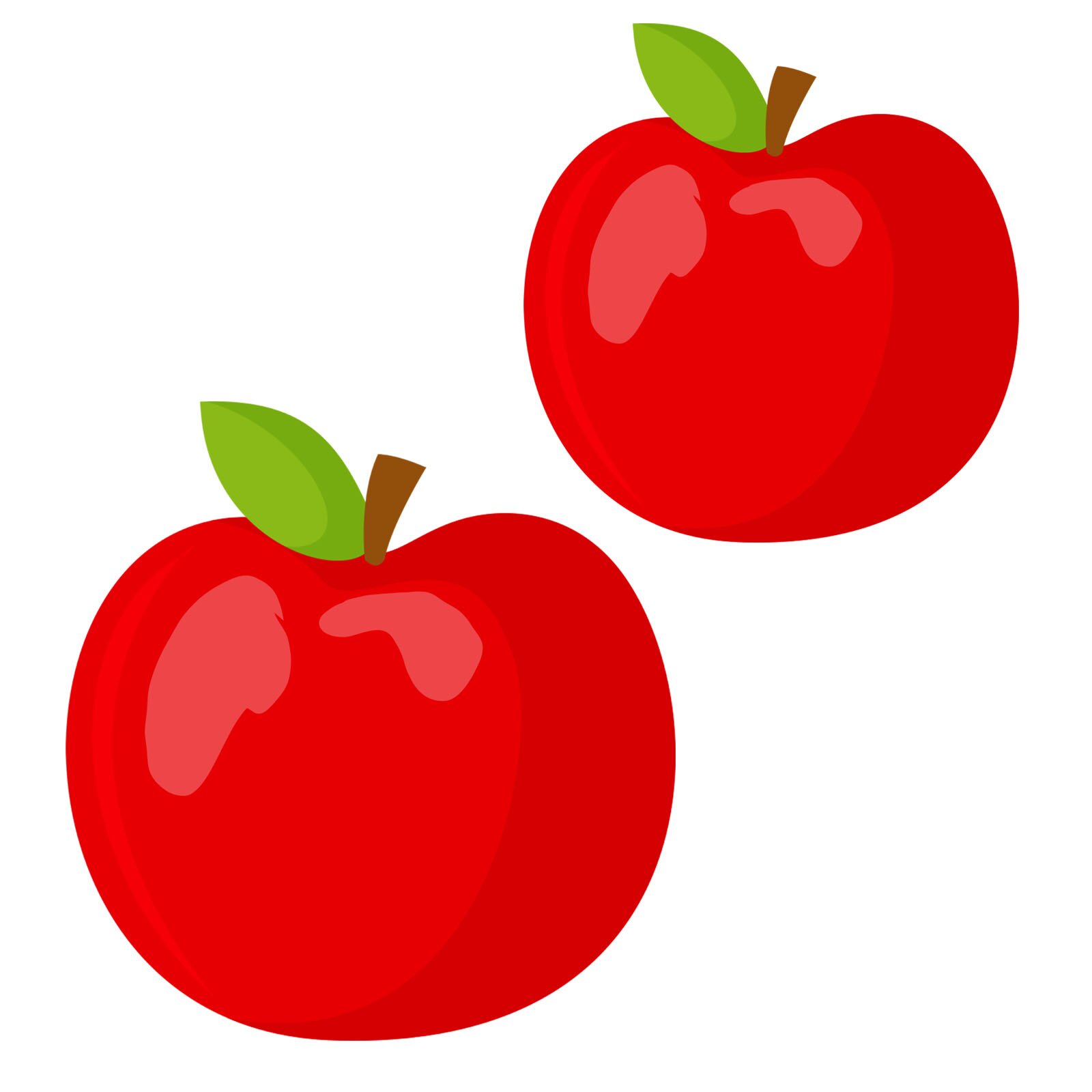 Ilustracja przedstawia dwa czerwone jabłka