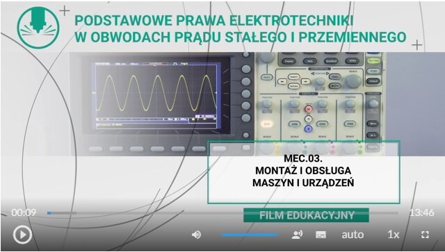 Przykładowy podgląd ekranu startowego filmu. w lewym górnym rogu jest symbol lekcji, obok niego temat. W ramce w prawym dolnym rogu jest numer lekcji, a pod nim jej tytuł i napis film edukacyjny. W tle zdjęcie nawiązujące do tematu.