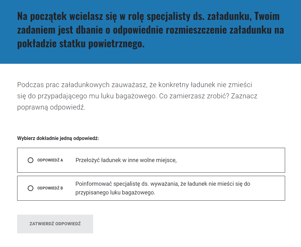 Przykładowe zadanie z gry.