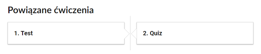 Widok na przykładowe przyciski ćwiczeń powiązanych