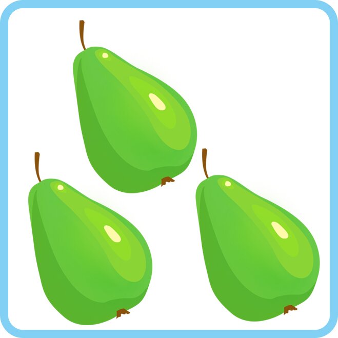 Ilustracja przedstawia trzy gruszki