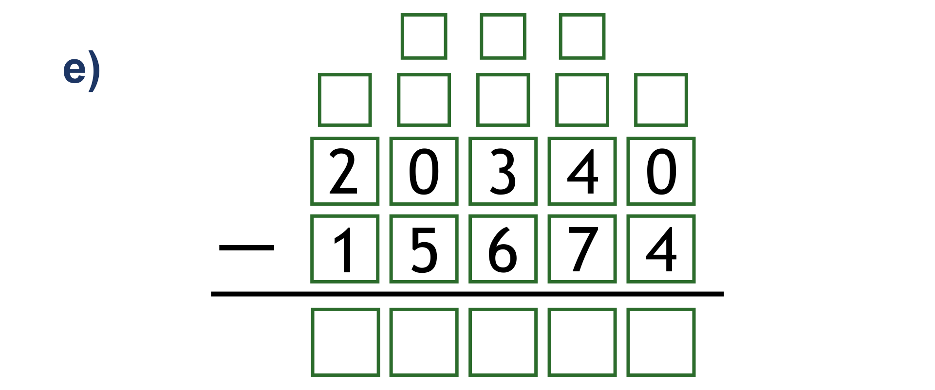 Wykonaj odejmowanie sposobem pisemnym.