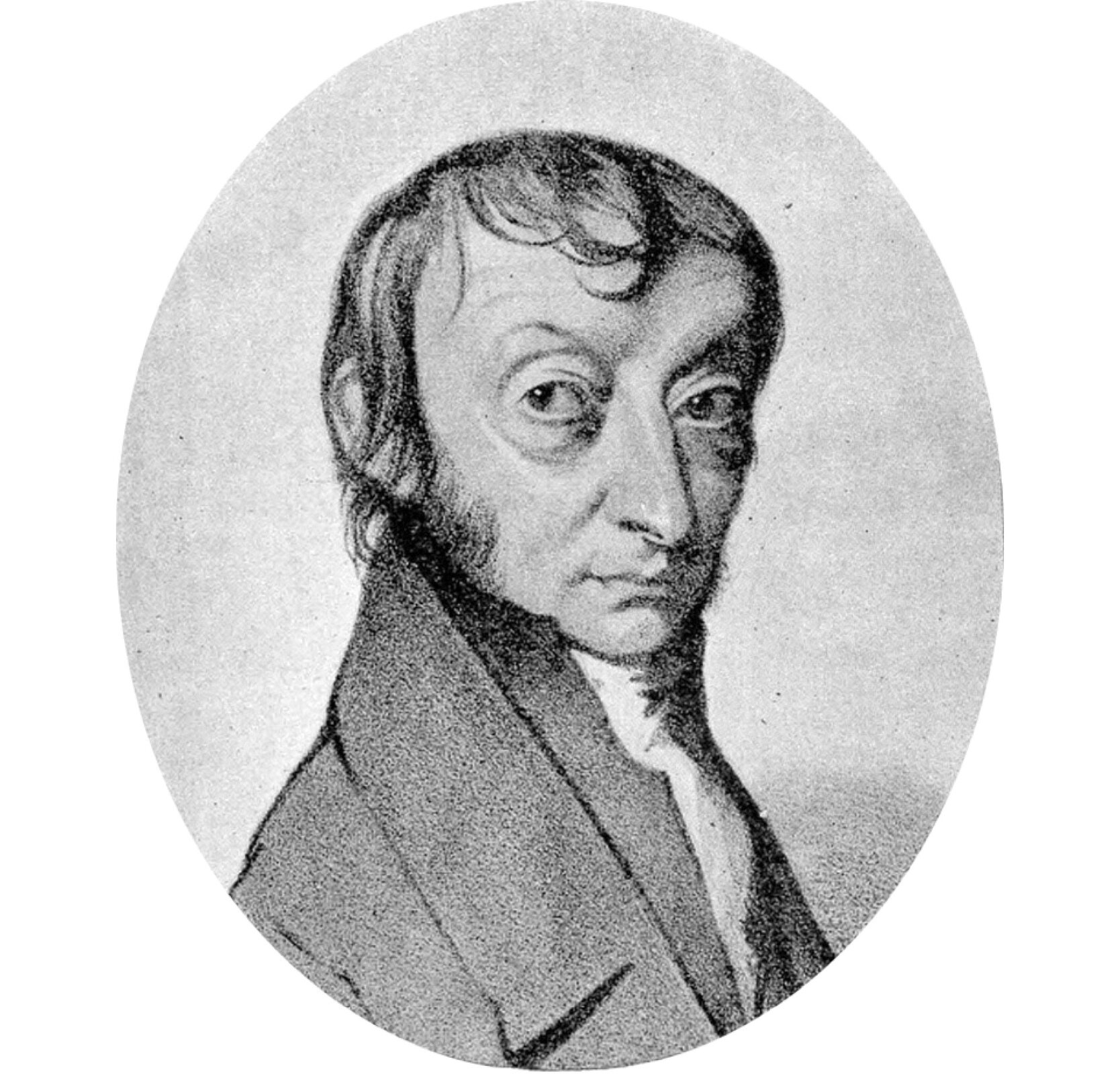 Grafika przedstawia portret Amedeo Avogadro. Portret jest czarno—biały, wykonany najprawdopodobniej ołówkiem, ma kształt owalu. Amedeo Avogadro został ukazany jako starszy, szczupły mężczyzna o rzadkich, ciemnych włosach i bokobrodach. Ma on wysokie czoło, lekko wyłupiaste oczy i duży, prosty nos. Ubrany jest w białą koszulę i szarą marynarkę.