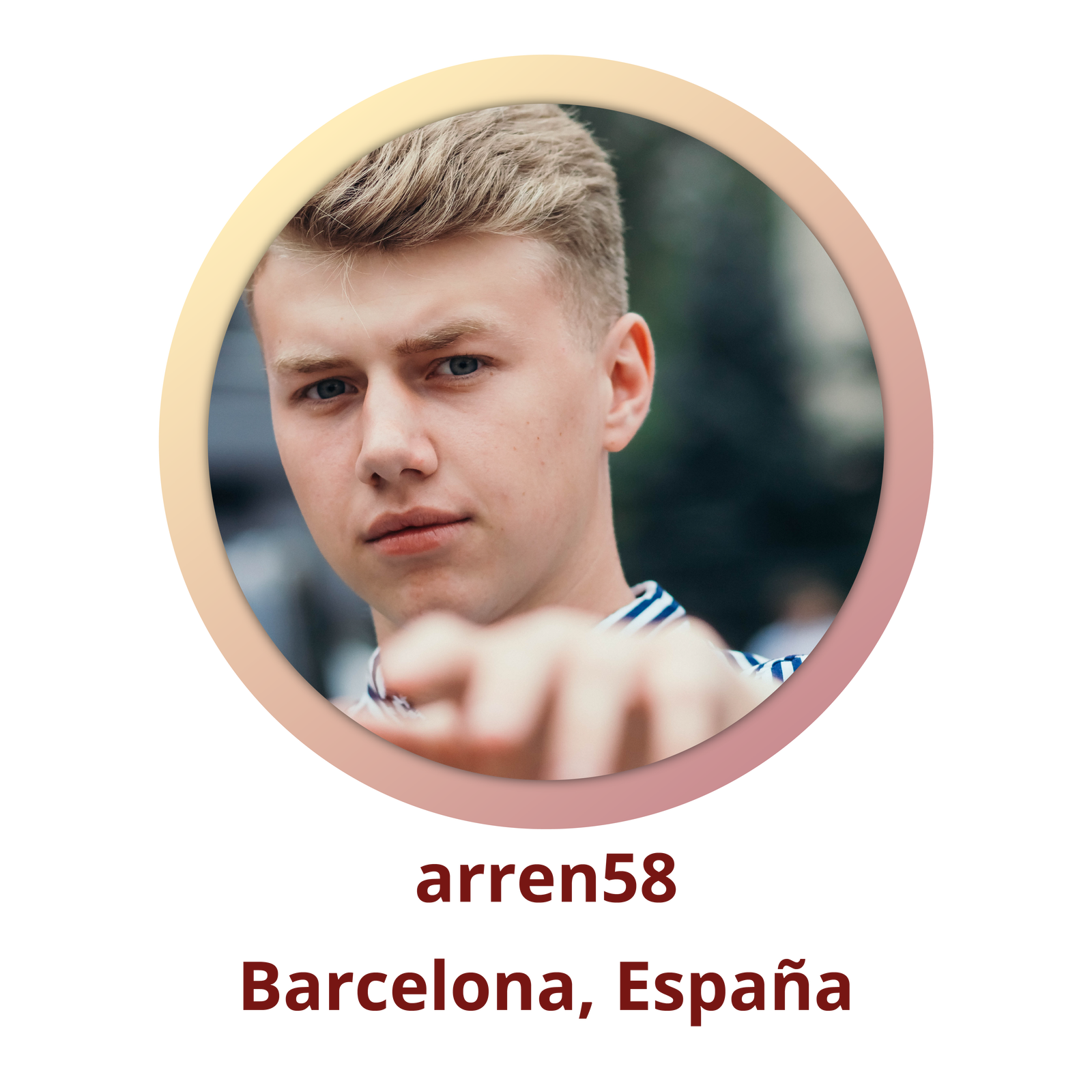 Zdjęcie podpisane arren58; Barcelona, España przedstawia nastoletniego chłopaka o blond włosach, który wyciąga rękę w kierunku obiektywu.