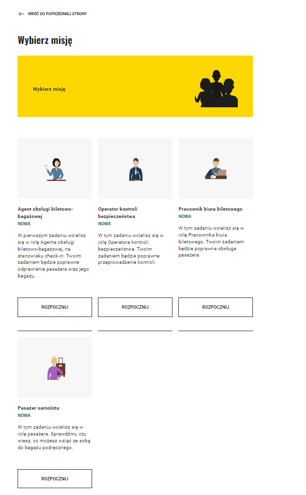 Wybór postaci w grze