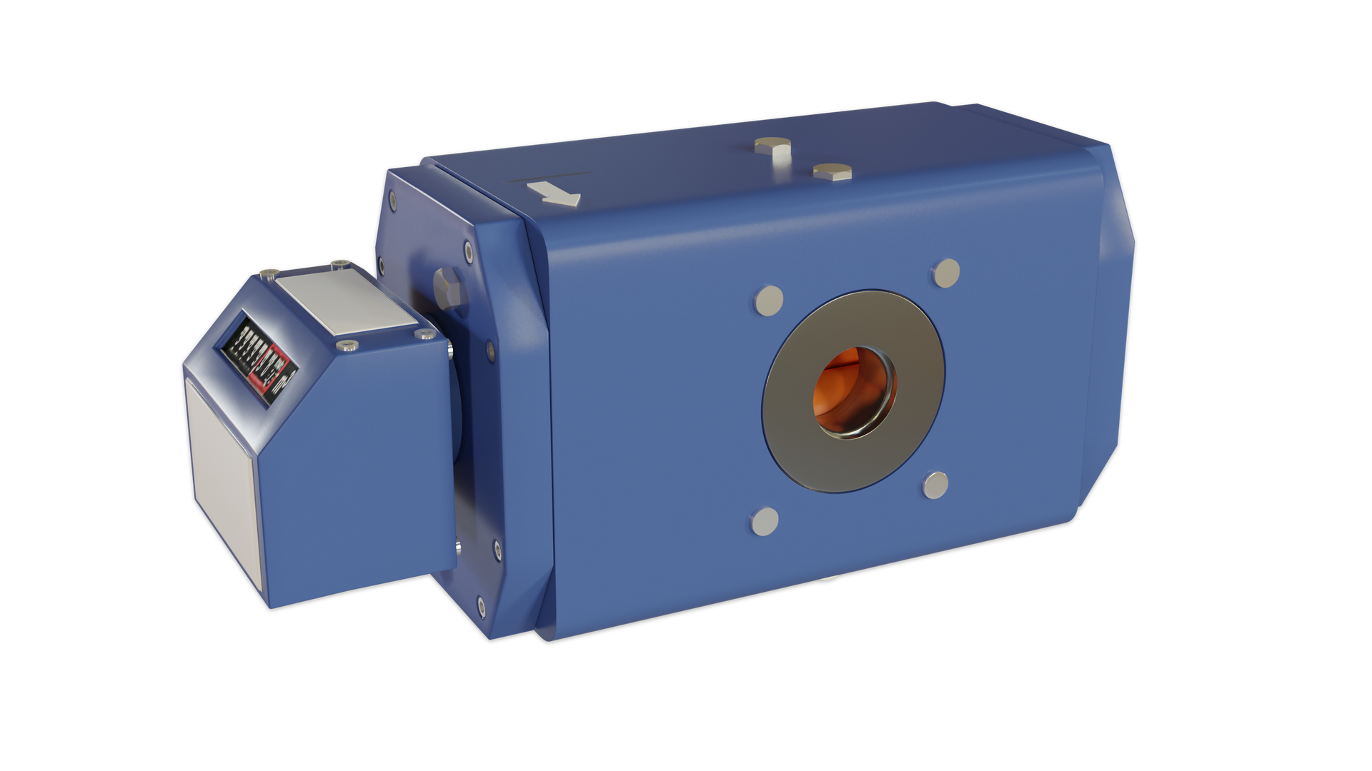 Ilustracja przedstawia gazomierz rotorowy. Gazomierze rotorowe służą do pomiaru zużycia gazu, wykorzystywane są w miejscach gdzie występują bardzo duże zmiany poboru gazu oraz tam gdzie należy zapewnić bardzo dokładny i pewny pomiar. Gazomierz rotorowy składa się z dużego prostopadłościanu z okrągłym otworem pośrodku. Do lewego boku dołączony jest mniejszy ścięty prostopadłościan. Na ścięciu znajduje się licznik gazu.