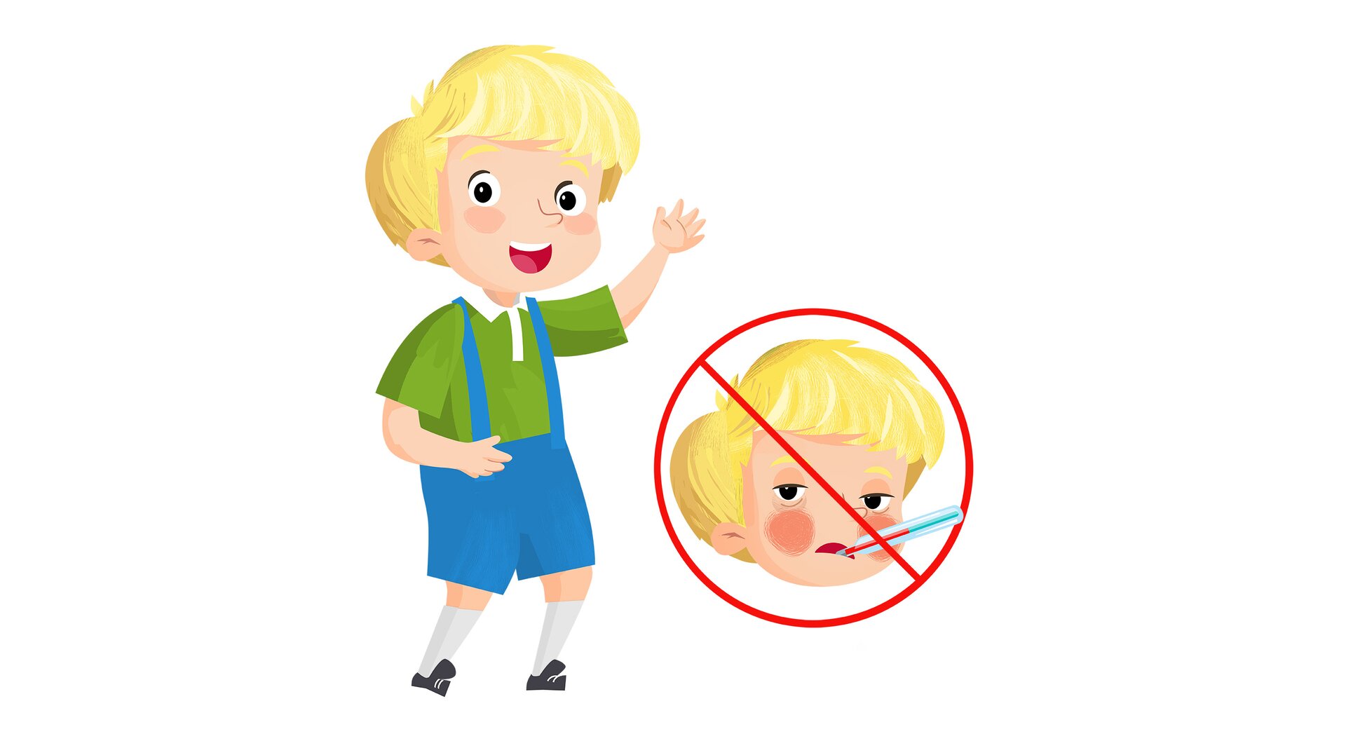 Na ilustracji znajduje się zdrowe dziecko.