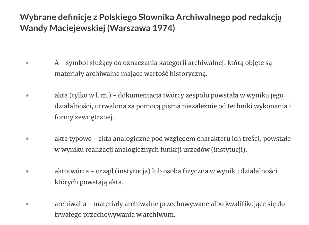 Widok przykładowego rozdziały atlasu interaktywnego Pojęcia i zagadnienia związane z opracowywaniem akt
