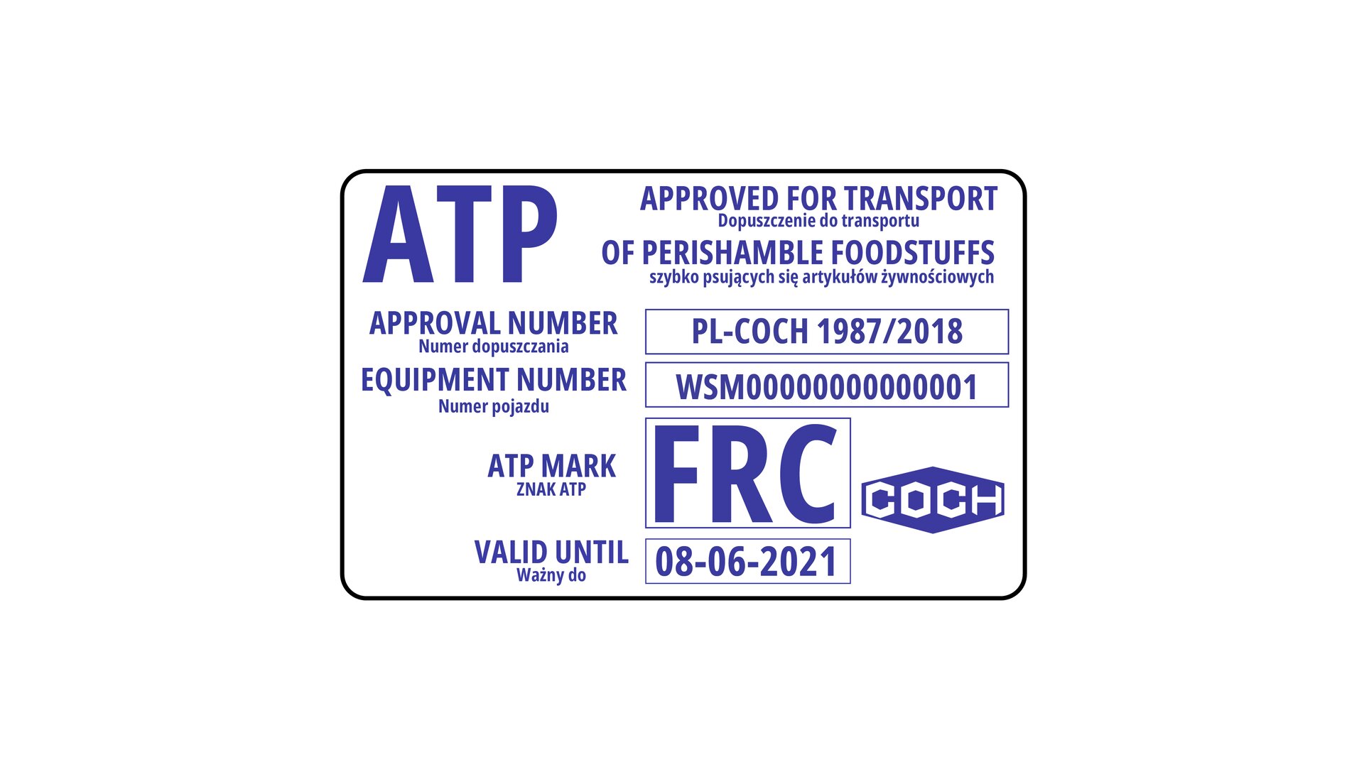 Grafika przedstawia tabliczkę identyfikacyjną ATP.